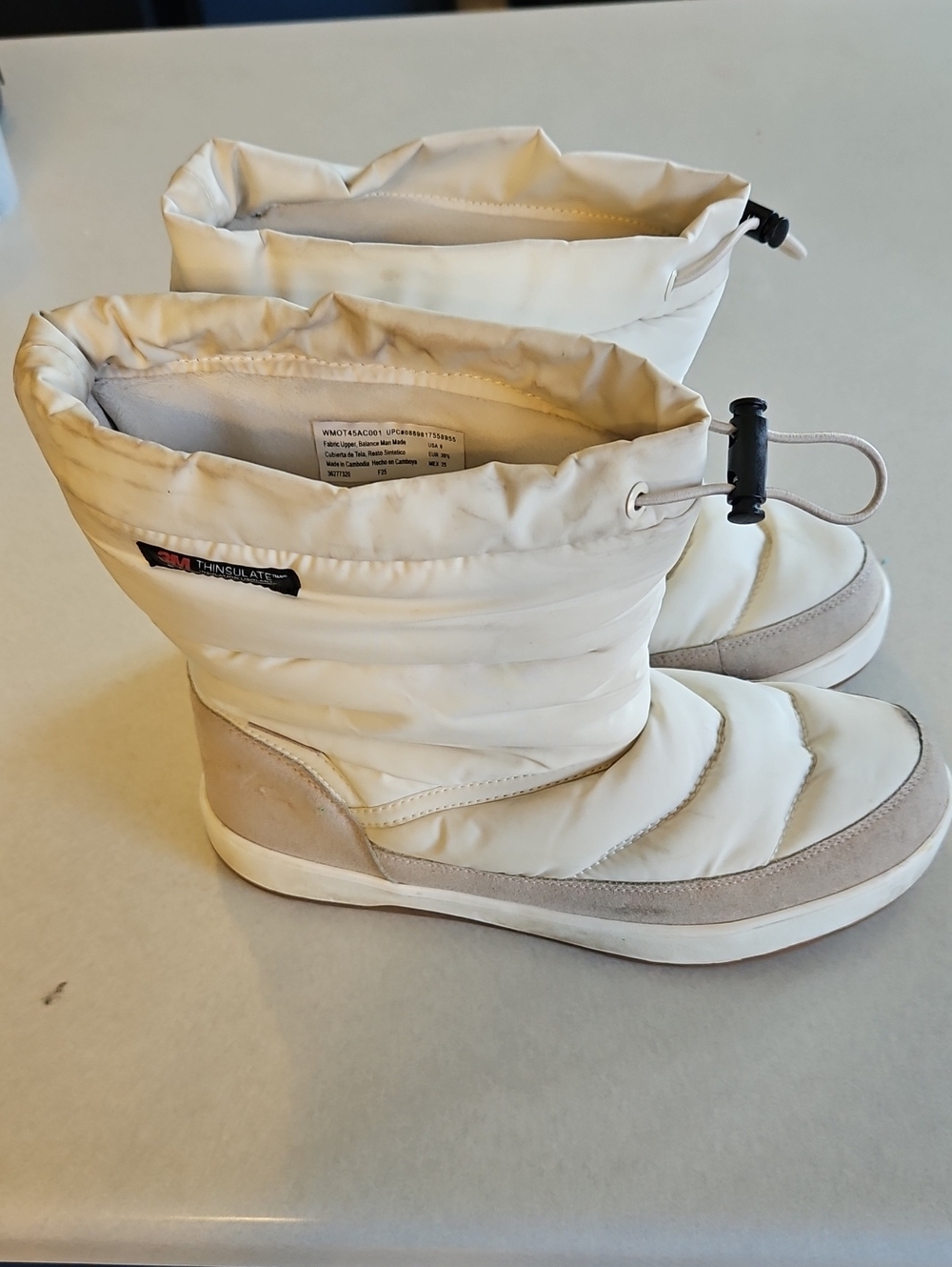 Ozark Trail Cream White Puffer Snow Boots